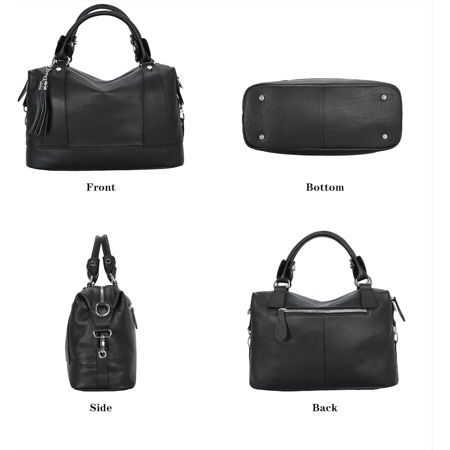 HESHE Womens Genuine Leather Purse Satchel Tote Bags Ladies Real Leather Bags Crossbody Handbags