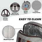 Lunch Bag For Women Men Insulated Lunch Box For Adult Reusable Lunch Tote Bag For Work, Picnic Or Travel(Black White Stripes)