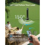 Dreo Smart Tower Fan For Indoor & Outdoor Use, 33 Ft/S High Velocity, 20 Db | 12 Speeds, 4 Modes, 150° Customizable Oscillating Floor Fan, Standing Fan For Bedroom, Weather Resistant, Dc Motor, Grey