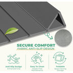Stone Bath Mat - Non-Slip Foldable Diatomite Bath Mat 23.6 X 15.3”, Super Absorbent & Quick Drying Bathroom Mat | Easy To Clean Shower Floor Mat, Dark Gray