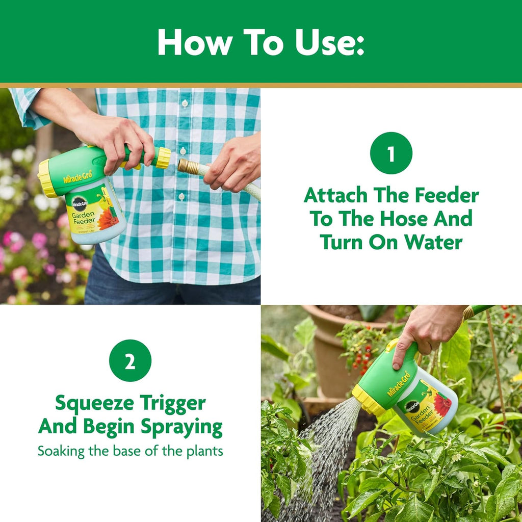 Miracle-Gro Garden Feeder With Water Soluble All Purpose Plant Food, 1 Lb. | Hose-End Feeder For Outdoor Plants
