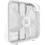 Genesis 20" Box Fan, 3 Settings, Max Cooling Technology, Carry Handle, White (G20Box-Wht)
