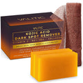 Valitic Kojic Acid Dark Spot Soap With Turmeric, Vitamin C, Retinol - Original Japanese Complex With Hyaluronic Acid, Vitamin E, Shea Butter, Castile Olive Oil - 2 Pack And African Net Sponge