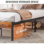 Sweetcrispy Twin Size Metal Platform Bed Frame - Mattress Foundation With Headboard And And Footboard, No Box Spring Needed With 700Lbs Sturdy Wooden Slats Support, Noise Free, Easy Assembly