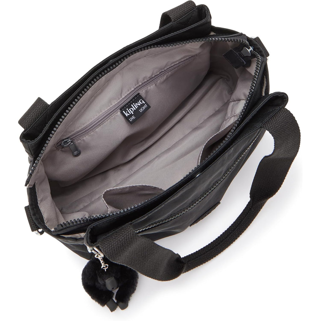 Kipling Womens Elysia Bag, Lightweight, Multi-Compartment Magnetic Snap Pockets, Shoulder Crossbody Bag, Black Noir, 11.5 L X 9 H X 5 D Us