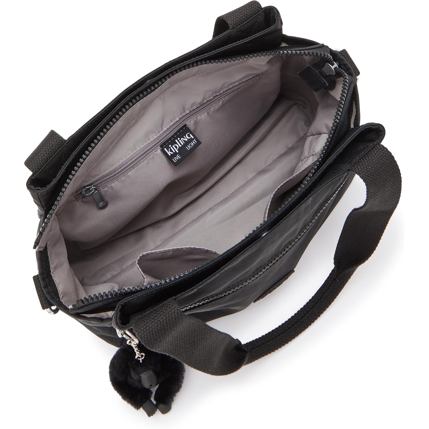 Kipling Womens Elysia Bag, Lightweight, Multi-Compartment Magnetic Snap Pockets, Shoulder Crossbody Bag, Black Noir, 11.5 L X 9 H X 5 D Us