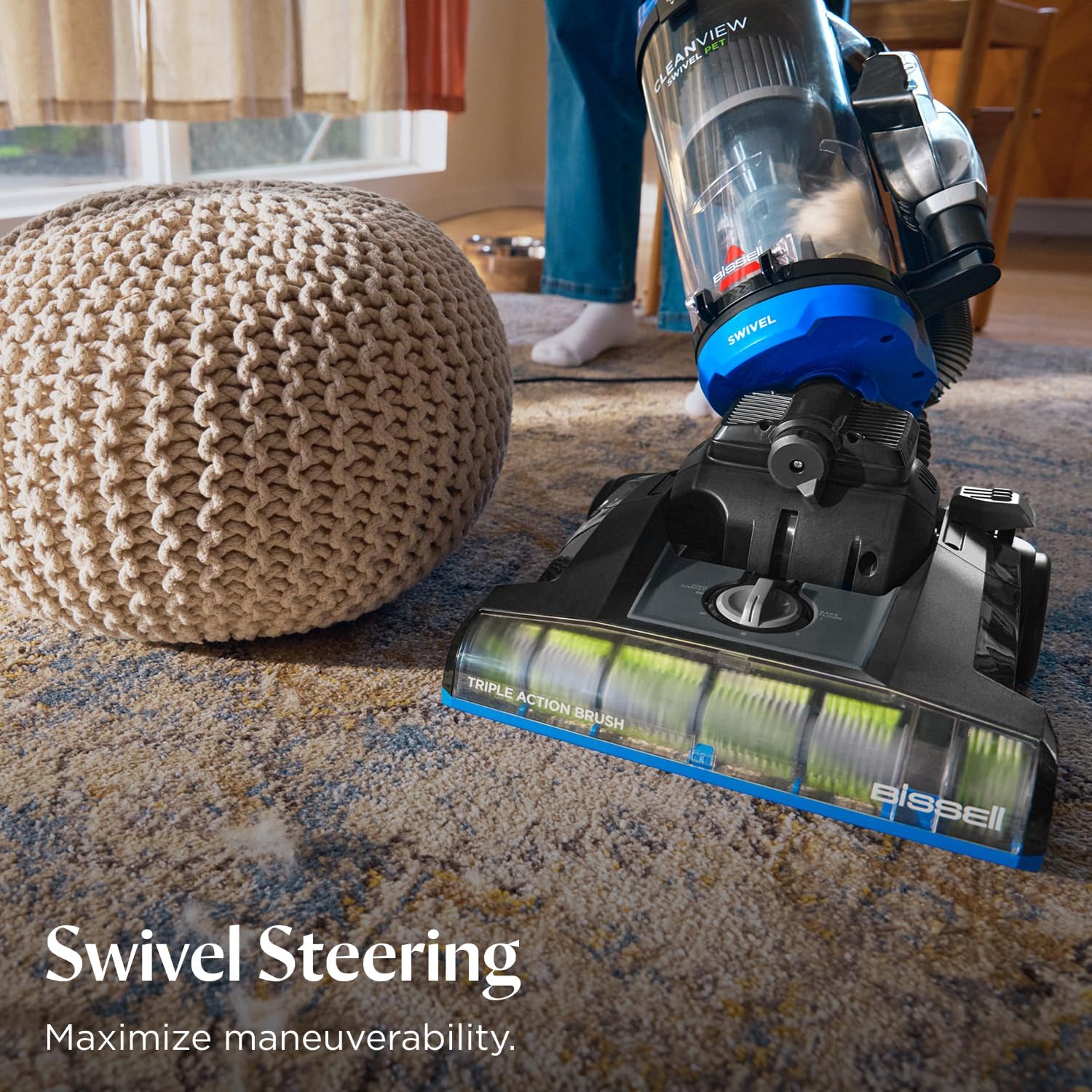 Bissell Cleanview Swivel Vacuum, Triple Action Brush Roll, 3836