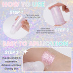 Roll-On Holographic Body Glitter Gel For Women, Sparkle Chunky Glitter Makeup For Christmas New Year Festival Halloween Party Rave, Face Glitter Makeup For Face Body Hair Lips (Pastel)