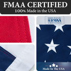 American Flags For Outside 3X5-100% Polyester Made In The Usa -Indestructible Durable Outdoor Heavy Duty Spun Polyester -Us Flags 3X5 Outdoor -American Flag Sewn Stripes And Embroidered Stars - Fmaa Certified