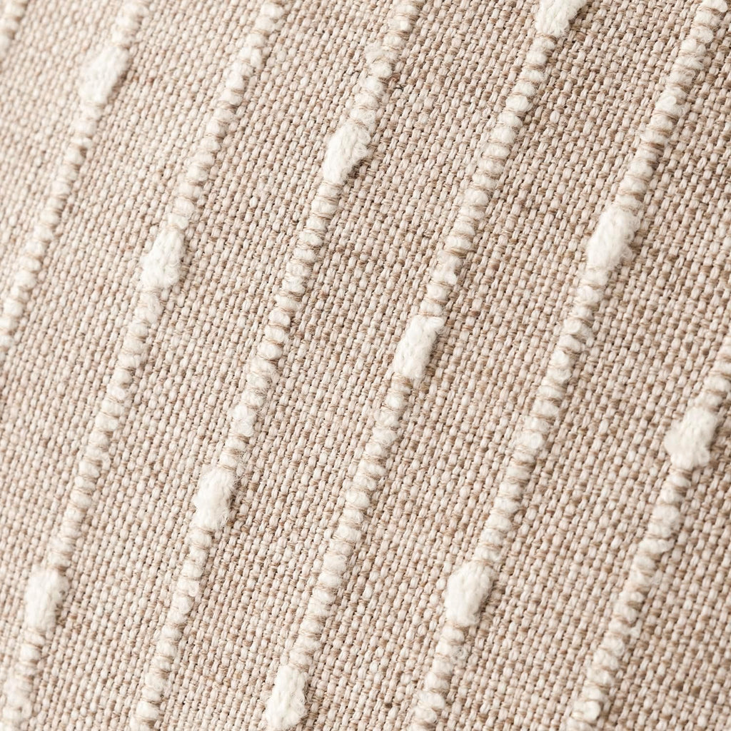 Foindtower Pack Of 2 Decorative Jacquard Boucle Throw Pillow Covers Accent Textured Striped Pillowcases Soft Boho Modern Cushion For Couch Sofa Bedroom Living Room Home Decor 20X20 Inch Natural Beige