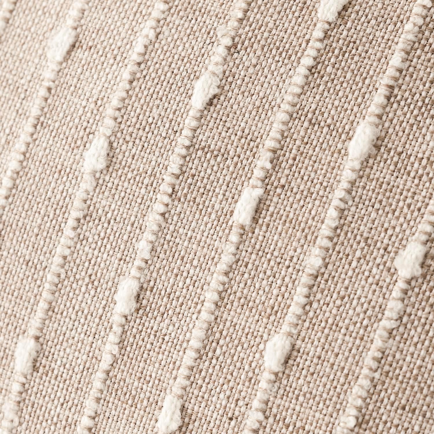 Foindtower Pack Of 2 Decorative Jacquard Boucle Throw Pillow Covers Accent Textured Striped Pillowcases Soft Boho Modern Cushion For Couch Sofa Bedroom Living Room Home Decor 20X20 Inch Natural Beige