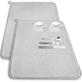 2 Pack Microfiber Dish Drying Mat,24X17" Large Size Highly Absorbent Dish Drainer Mat,Kitchen Counter Quick Dry Pads For Under Sink,Coffee Rack(Gray)