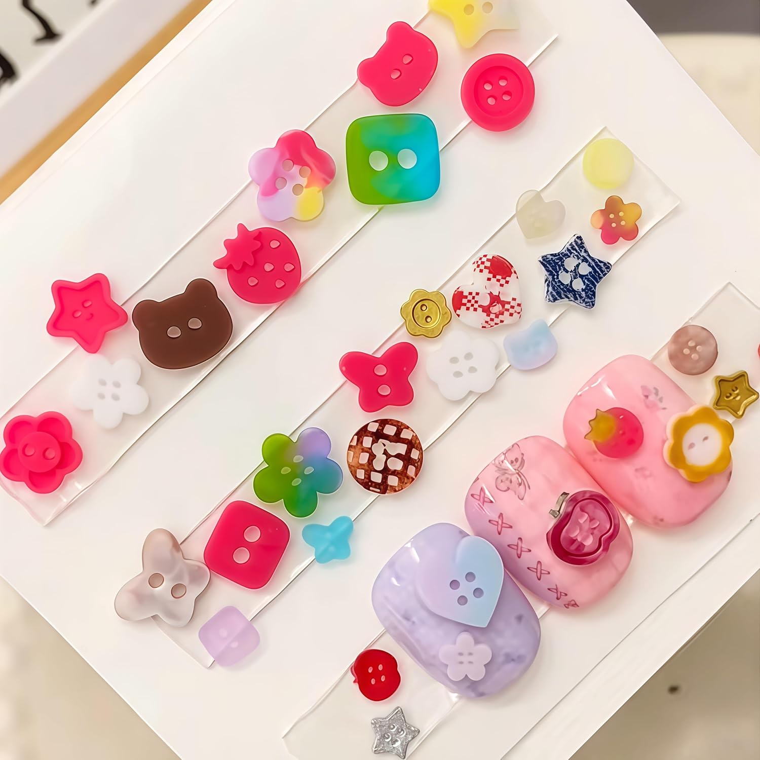 3D Buttons Nail Mold Silicone Tools Nails Charms Resin Molds Art for Accessories Supplies