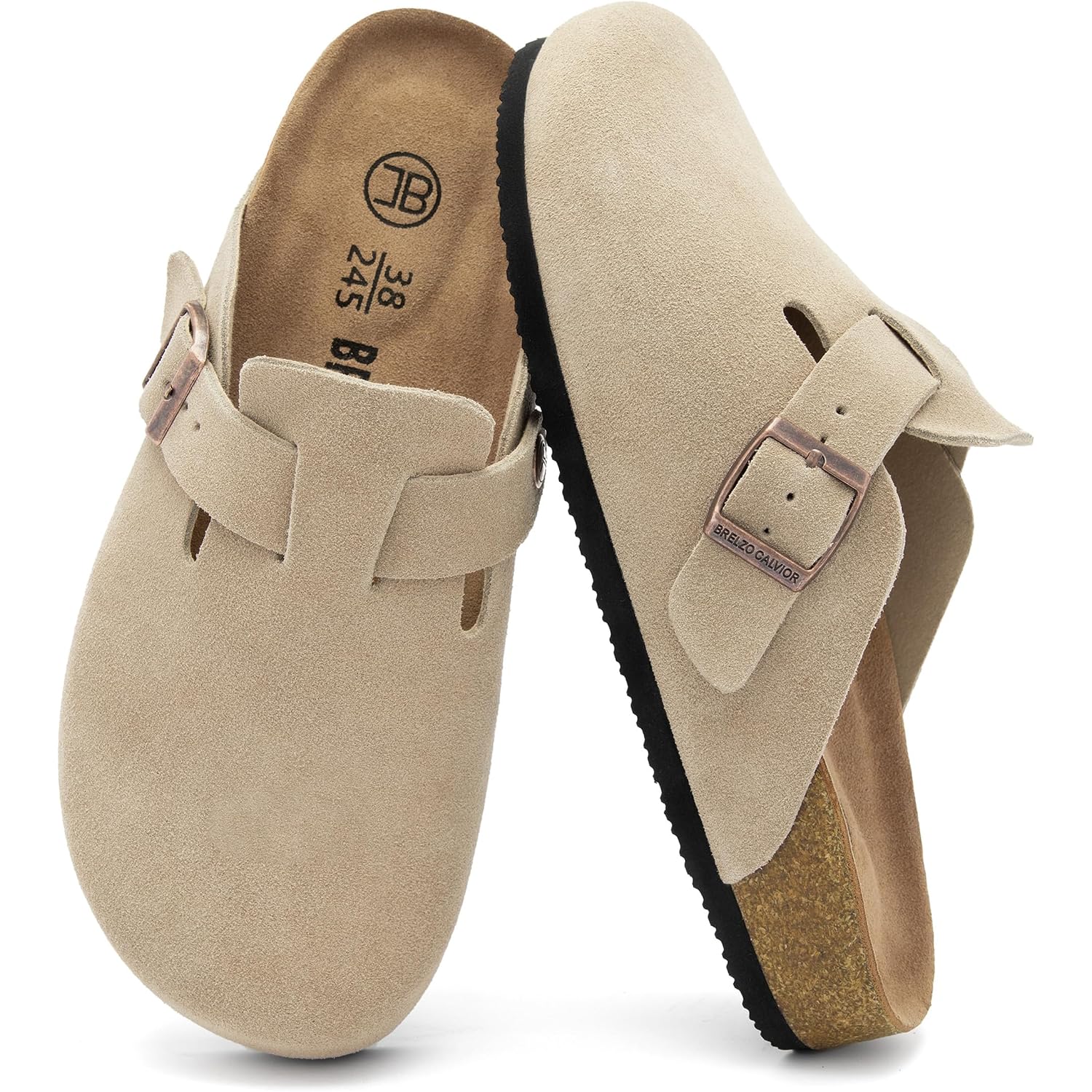 Women'S Suede Clogs Men'S Slip-On Mules Non-Slip Potato Shoes Arch Support Sandals With Adjustable Buckle For Indoor & Outdoor Use