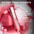 L'Oreal Paris Hyaluron Tint Lip Stain Serum, Long Lasting, Hydrating Lip Makeup Infused with Hyaluronic Acid, 420 Le Rouge Paris (Universal Red)