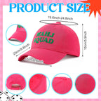 Mahjong Print Trucker Hat Mahj Squad Embroidered Cap Mahj Cap Foam Trucker Hat for Mahjong Accessories Party Gifts Deep Pink