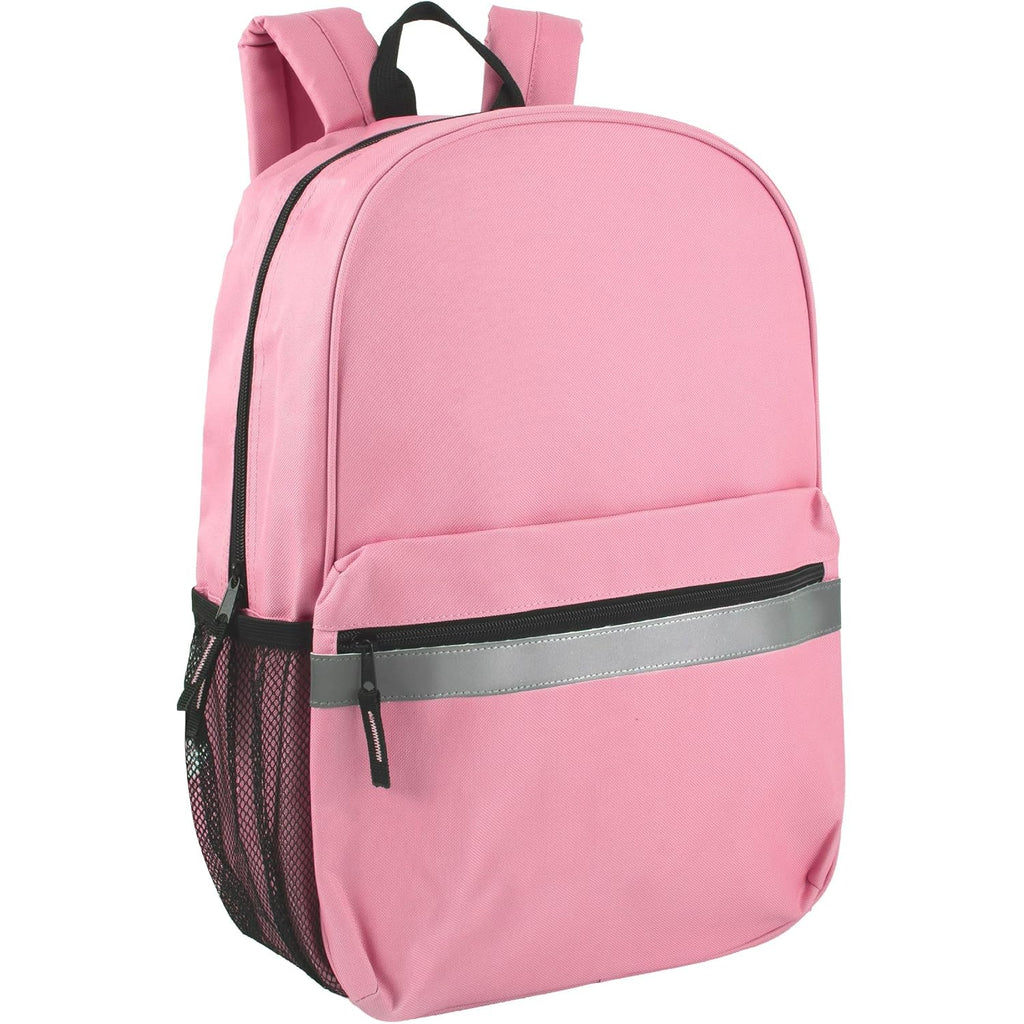 Trail Maker (24 Pack) 17" Backpack – Reflective School Backpack With Padded Straps, Water Bottle Pockets For Young Adults, Travel, Camp (Multi Color Pack)
