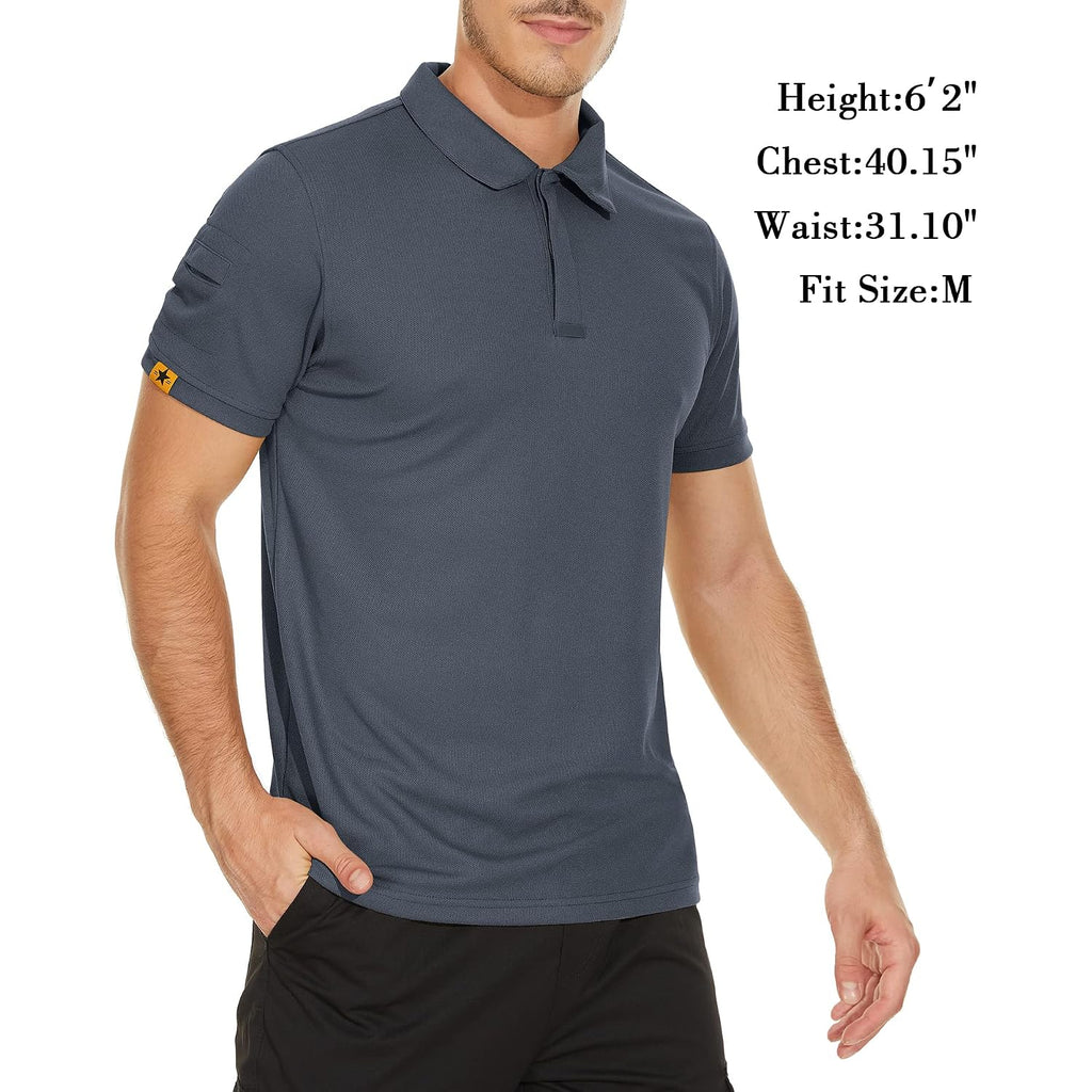 Mens Polo Shirts Short Sleeve Moisture Wicking Golf Polo Athletic Collared Shirt Tennis T-Shirt Tops