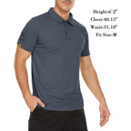 Mens Polo Shirts Short Sleeve Moisture Wicking Golf Polo Athletic Collared Shirt Tennis T-Shirt Tops