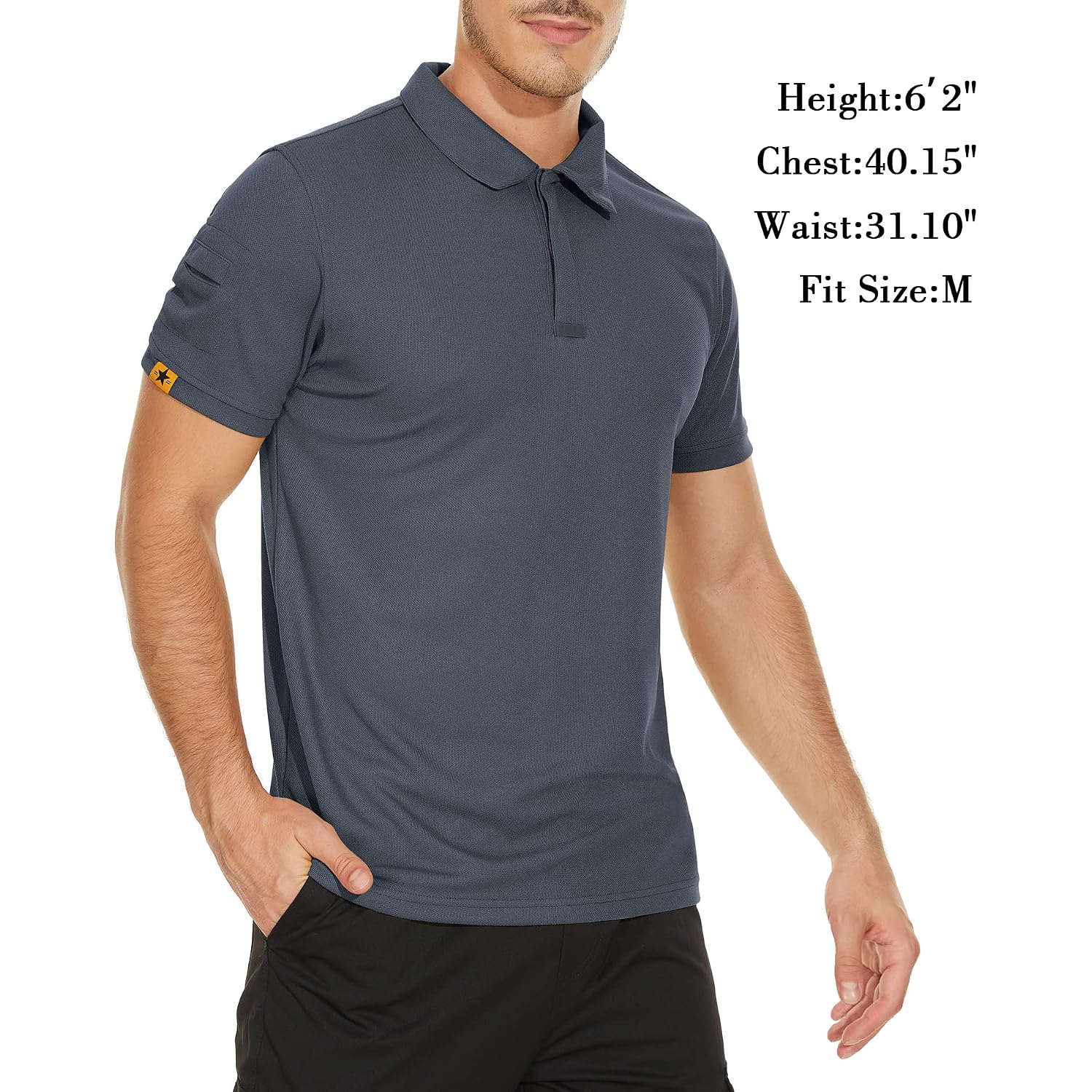 Mens Polo Shirts Short Sleeve Moisture Wicking Golf Polo Athletic Collared Shirt Tennis T-Shirt Tops