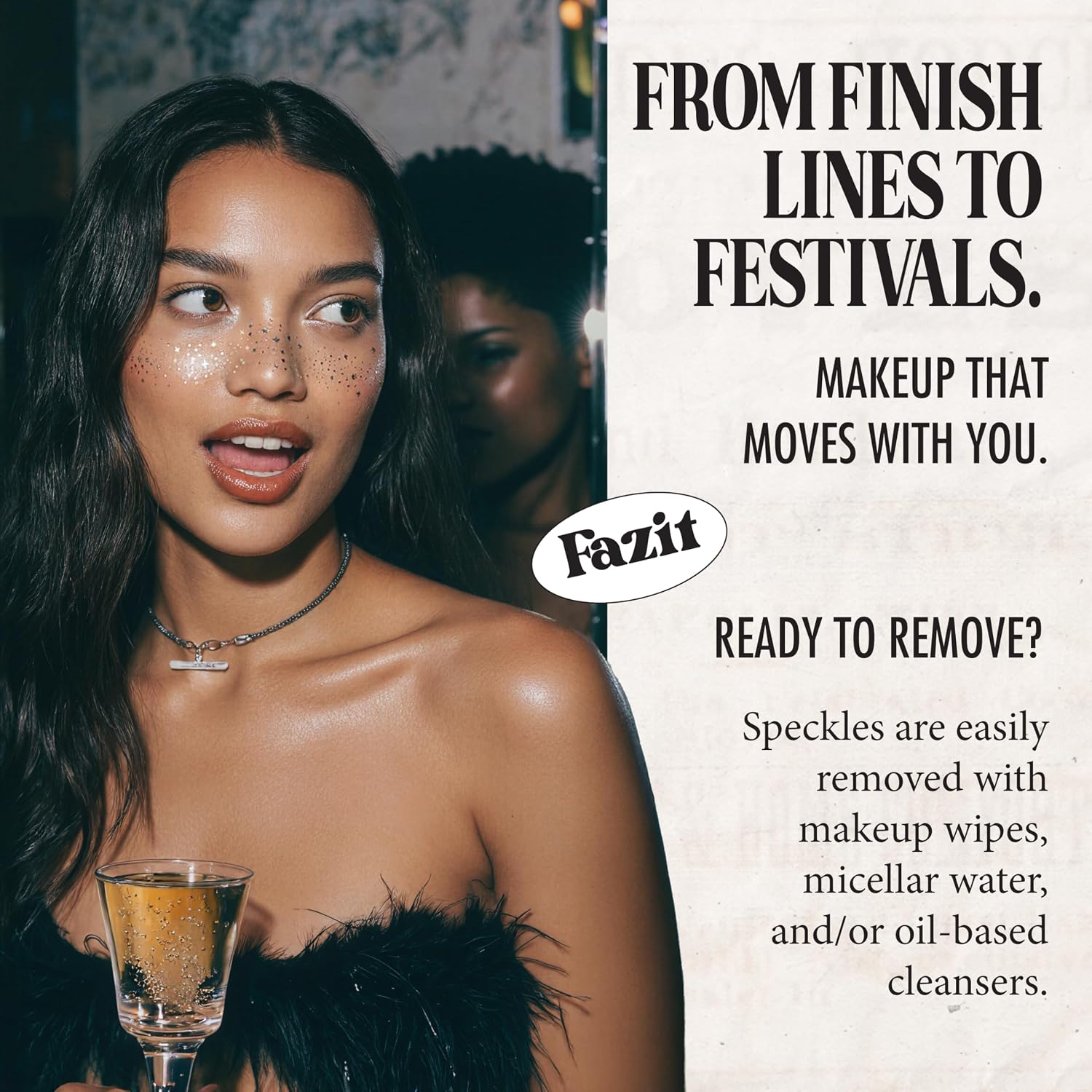 Fazit Silver Speckles - Glitter Freckle Makeup Patches - Shimmering Faux Freckles & Body Glitter - Waterproof, Long-Lasting Instant Glamour For Festivals & Parties - 6 Temporary Patches Per Pack
