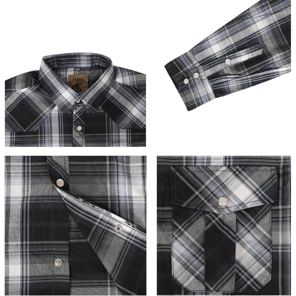 Coevals Club Men'S Western Cowboy Long Sleeve Pearl Snap Casual Work Shirts