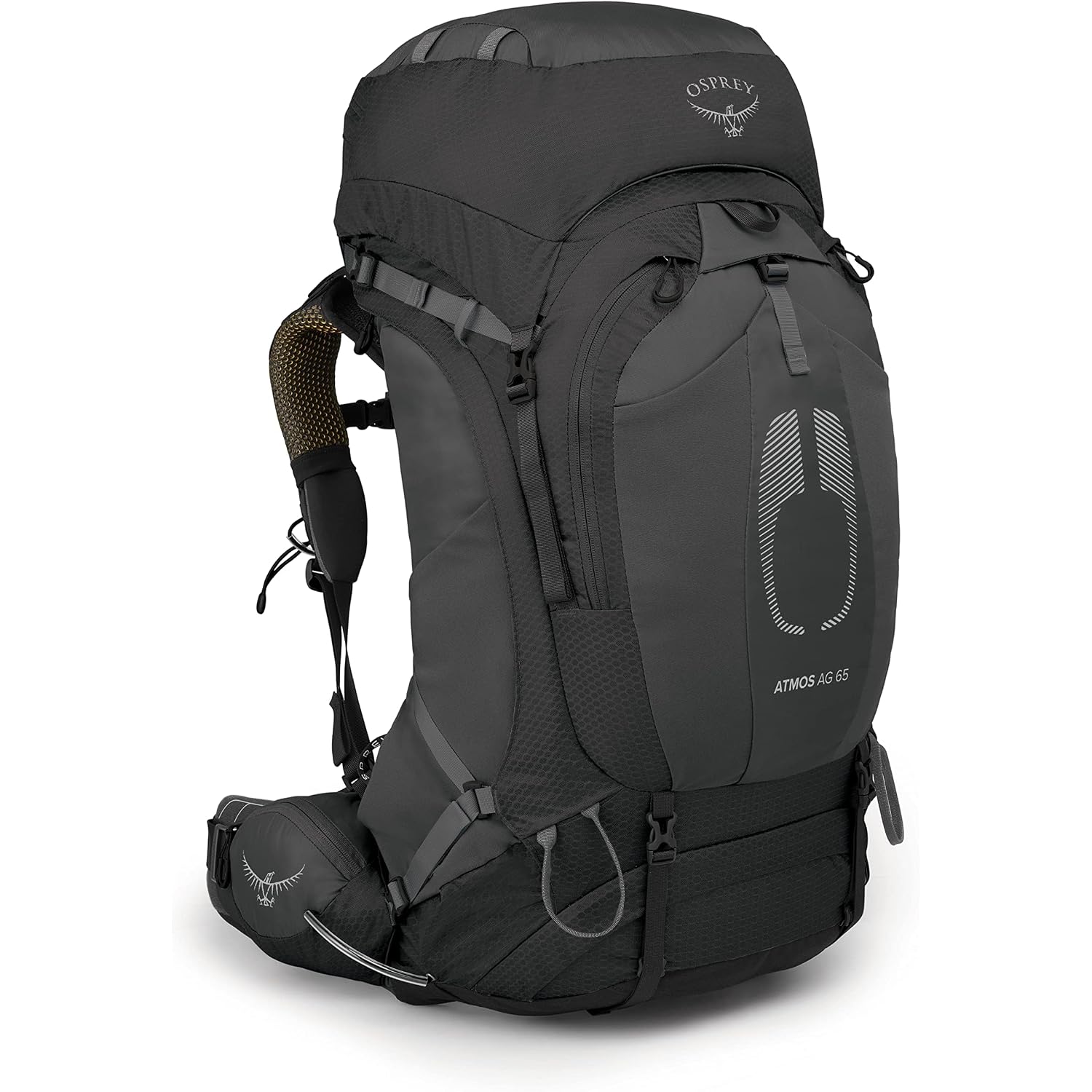 Osprey Atmos Ag 65L Men'S Backpacking Backpack, Black, L/Xl