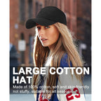 Oversize XXL Baseball Cap for Big Heads 23.6"-25.6", Extra Large Cotton Baseball Hat, Plus Size Unstructured Dad Hats