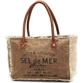 Sel De Mer Canvas Tote Bag For Women, Shoulder Bag, Casual Everyday Bag, Beach Bag, Travel Bag, Shopping Bag