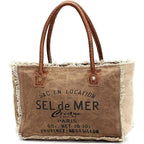 Sel De Mer Canvas Tote Bag For Women, Shoulder Bag, Casual Everyday Bag, Beach Bag, Travel Bag, Shopping Bag