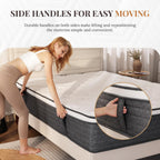 Queen Mattress, 12 Inch Queen Size Hybrid Mattresses In A Box, Medium Feel Foam And Individual Pocket Springs, Fiberglass Free Bed Mattress, Extra Edge Support, Pressure Relief, Certipur-Us