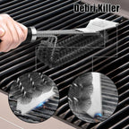 Grillart Grill Brush And Scraper Bbq Brush For Grill, Safe 18" Stainless Steel Woven Wire 3 In 1 Bristles Grill Cleaning Brush, Br-4516