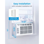 Midea 5,000 Btu Window Air Conditioner, Cools Up To 150 Sq. Ft. With Easy-To-Use Reusable Filter, Remote, Perfect Ac For Bedroom, Living Room, Home Office, Electronic Control