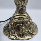 Tiffany Style Metal Table Lamp Base, 18'' Aluminum, Fits 12'' Tiffany Stained Glass Lampshades, E26 Bulb, Push Button