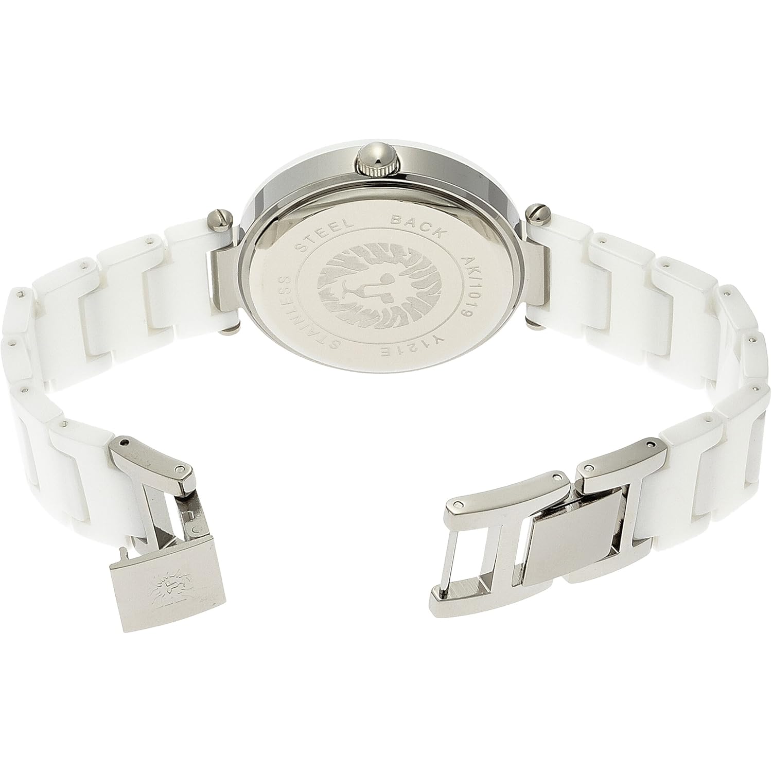 Anne Klein Women's Black Ceramic Bracelet Watch with Diamond Accent