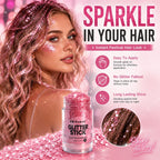 Pink Body Glitter Stick,Sparkling Face Hair Glitter Makeup For Women,Waterproof Hair Glitter,Holographic Mermaid Sequins Face Paint Gel Kit For Carnival Singer Concert Festival Rave Outfit Accessories