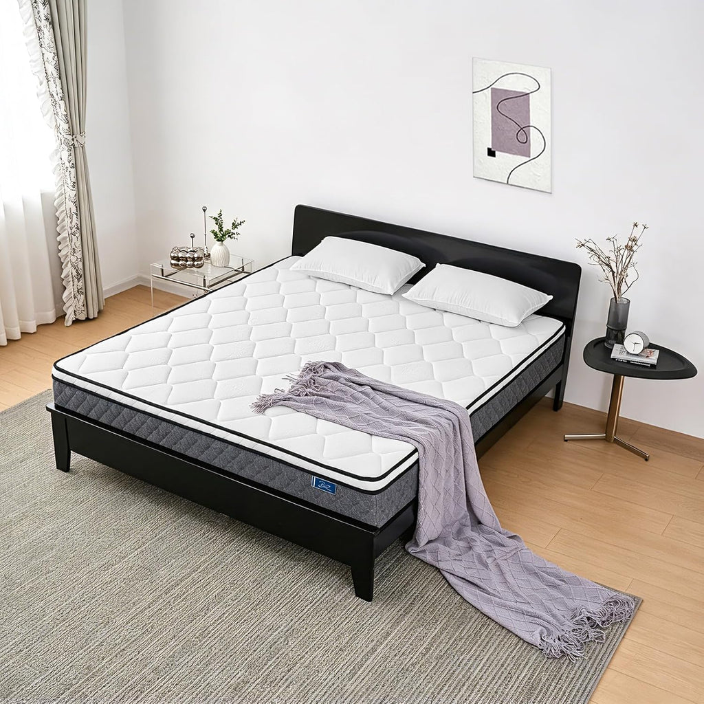 Queen Mattress, 12 Inch Cooling Hybrid Queen Mattress In A Box, Medium Firm With Gel Memory Foam & Individual Pocket Springs, Motion Isolation, Pressure Relief, Certipur-Us