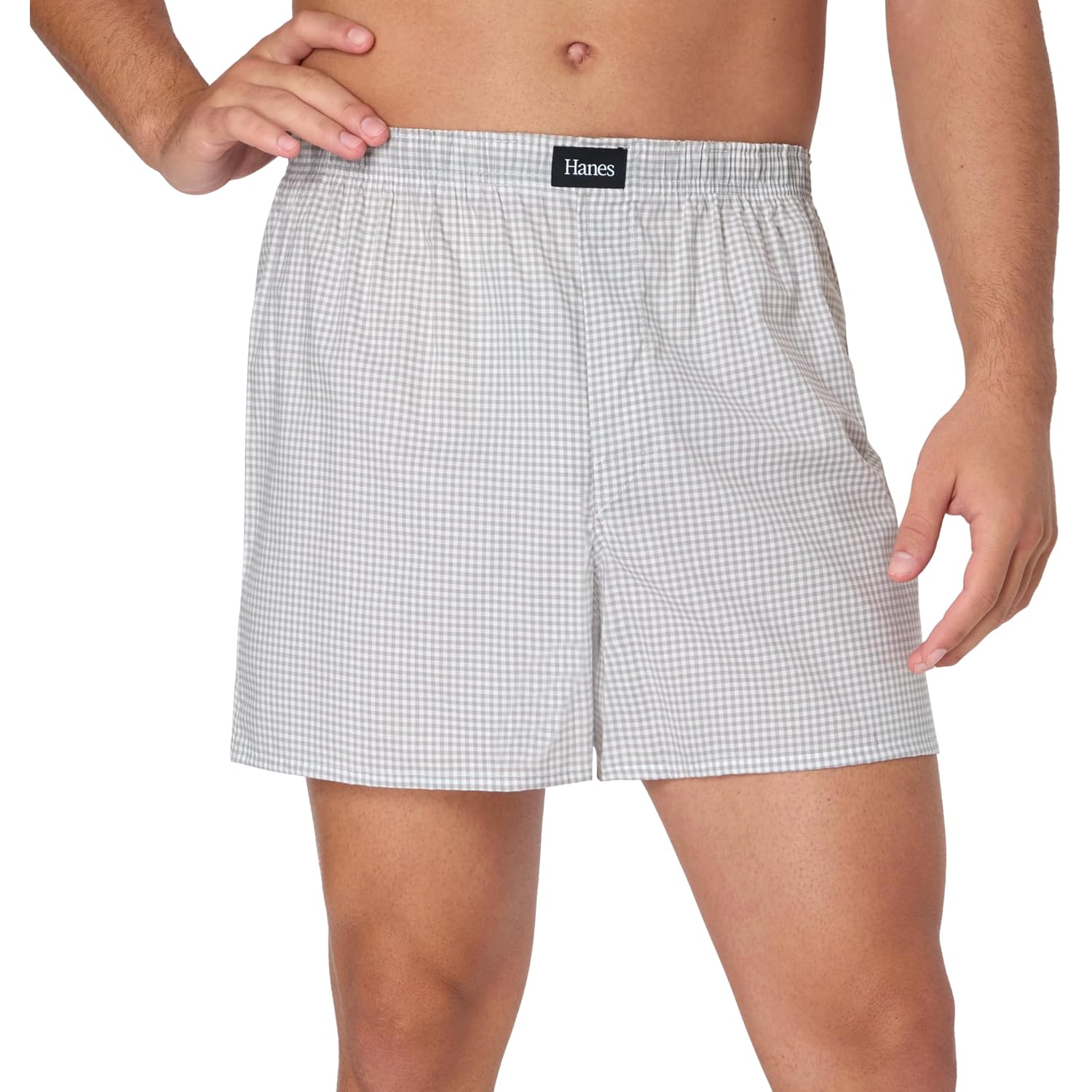 Hanes Men'S Underwear Boxers, Originals Ultimate Cotton-Stretch Woven Moisture-Wicking Multipack Boxer