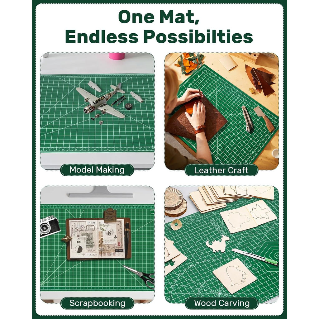 Self Healing Cutting Mat, 23" X 35", Large Double-Sided Rotary Cutting Mat For Sewing, Quilting, Scrapbooking, Fabric & Craft Cutting Board, (A1), Green