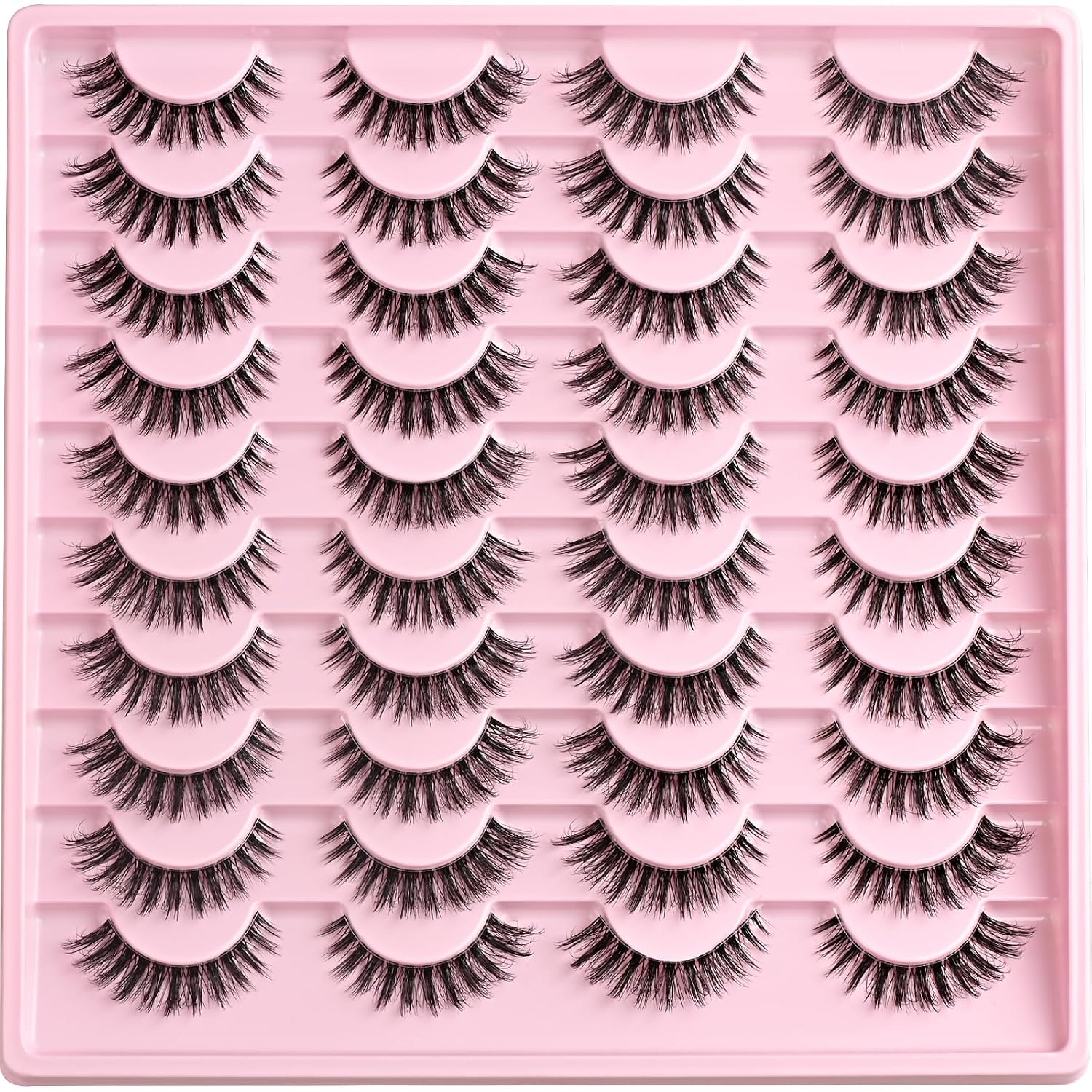 Lashes False Eyelashes Cat Eye Fake Lash Strips Natural Wispy Eyelash Pack Short Mink Cateye Strip Lashes Natural Look Clear Band Demi Wispies Pestañas Postizas For Daily Makeup And Beginners