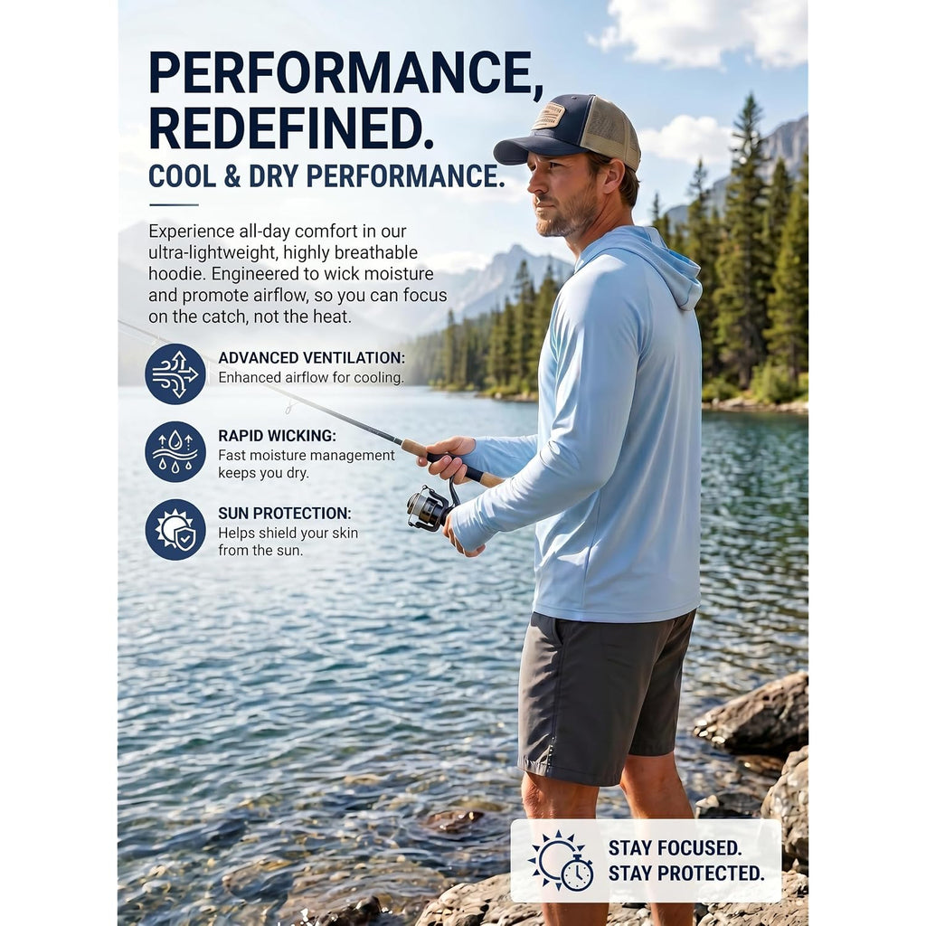 3 Pack Men'S Fishing Shirts Long Sleeve Sun Hoodie Uv Protection Lightweight Rash Guard Swim Shirt