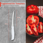 Tomato Knife 3Rd Gen 2-Pack, Serrated Stainless Steel Blade, Ergonomic Handle, Precise Cuts For Tomatoes/Fruits/Veggies (White)