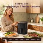 Cosori Air Fryer Pro Le 5 Qt, 9-In-1, Ceramic Coating, Shake Reminder, Grey | 7 Presets With Reheat, Keep Warm, Max 450°F, 85% Less Oil, Touch Control, Led Glass Panel, 130+ Chef-Inspired Recipes, 1500W