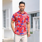 Fanient Mens Hawaiian Shirt Summer 3D Print Casual Short Sleeve Button Down Graphic Aloha Dress Shirts