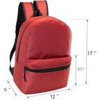 Moda West 17" School Backpacks For Kids - Backpacks In Bulk For Elementary, Middle, And High School Students, 10 Pack | Durable Nylon Bags With Adjustable Padded Straps & Front Pocket For Elementary, Middle & High School Students, Charity Drives