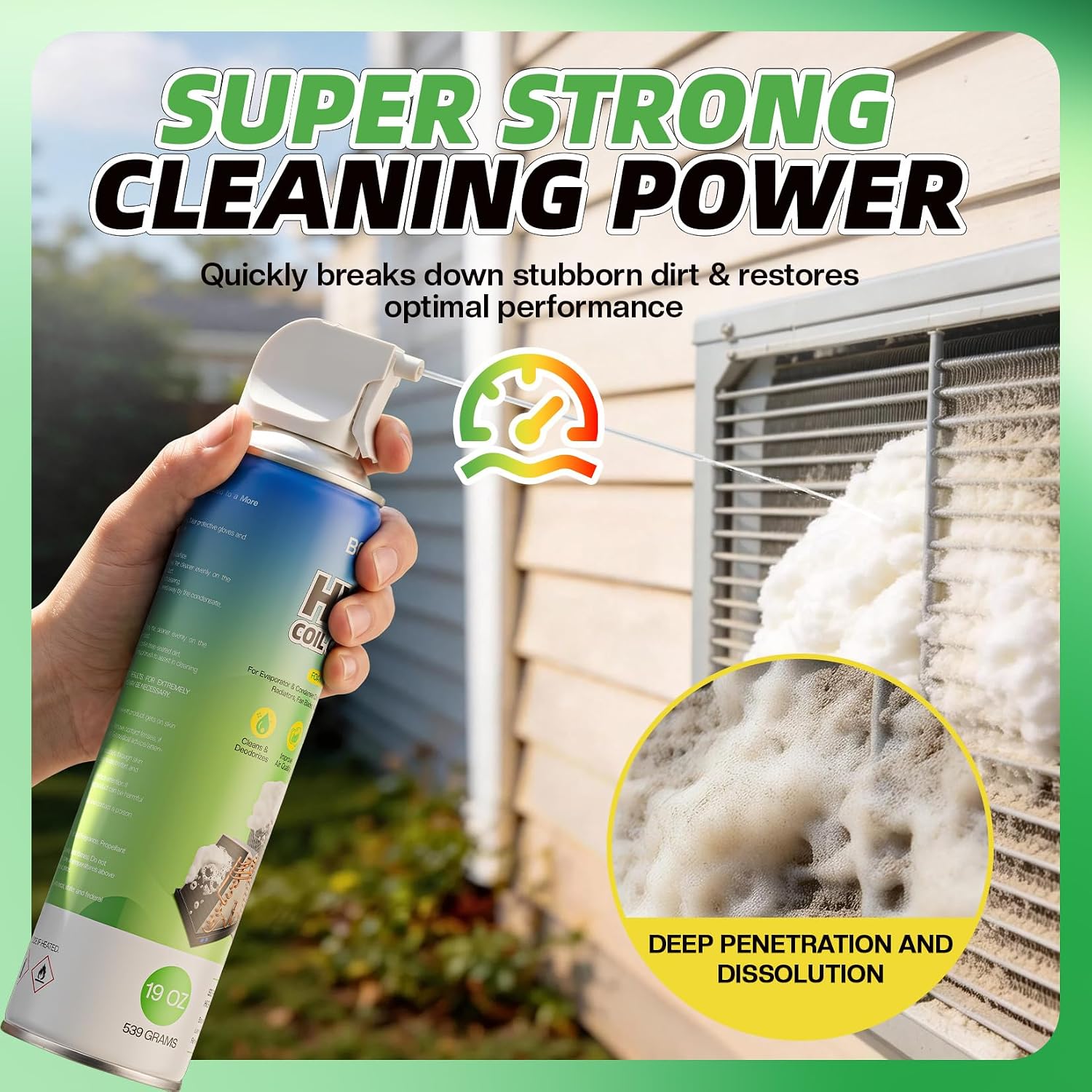 Berlove Foaming Ac Coil Cleaner: 19Oz High-Efficiency Formula, Quick Dust Removal, Ideal For Dust & Grease Removal On Evaporator Coils & Condensers, For Hvac Technicians & Diy Use