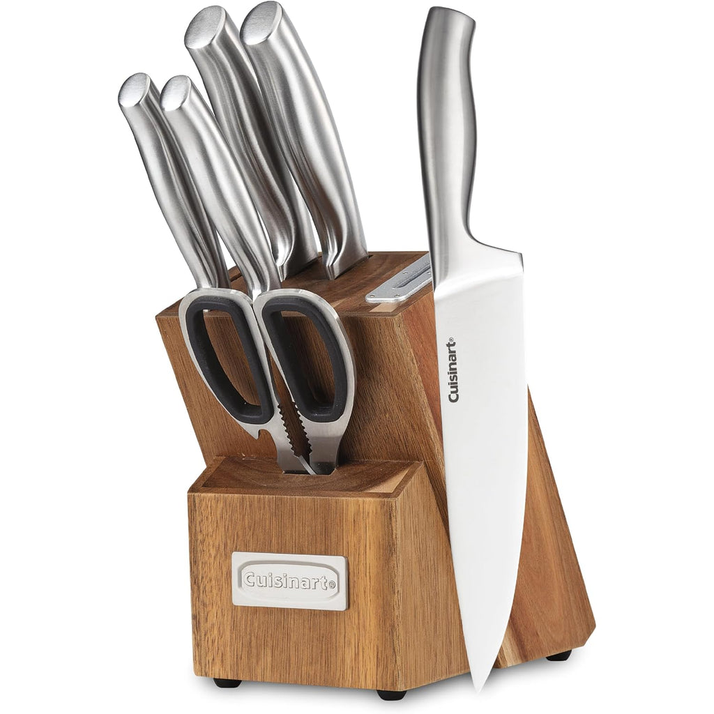 Cuisinart 7 Pc Stainless Steel Essentials Cutlery Block Set With Built In Sharpener