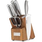 Cuisinart 7 Pc Stainless Steel Essentials Cutlery Block Set With Built In Sharpener