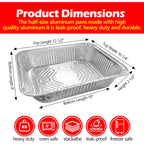 9x13 Aluminum Foil Pans with Lid, 10 Pack Disposable Trays Half Size Heavy Duty Tin Pans Deep Food Containers For Cooking, Meal Prep, Baking, Roasting, Chafing, Heating or Steam Table