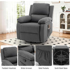 Korser Recliner Chair, 360 Swivel Rocker Chair For Adults, Small Rocking Recliner For Small Spaces, Upholstered Fabric Glider Recliner Nursery